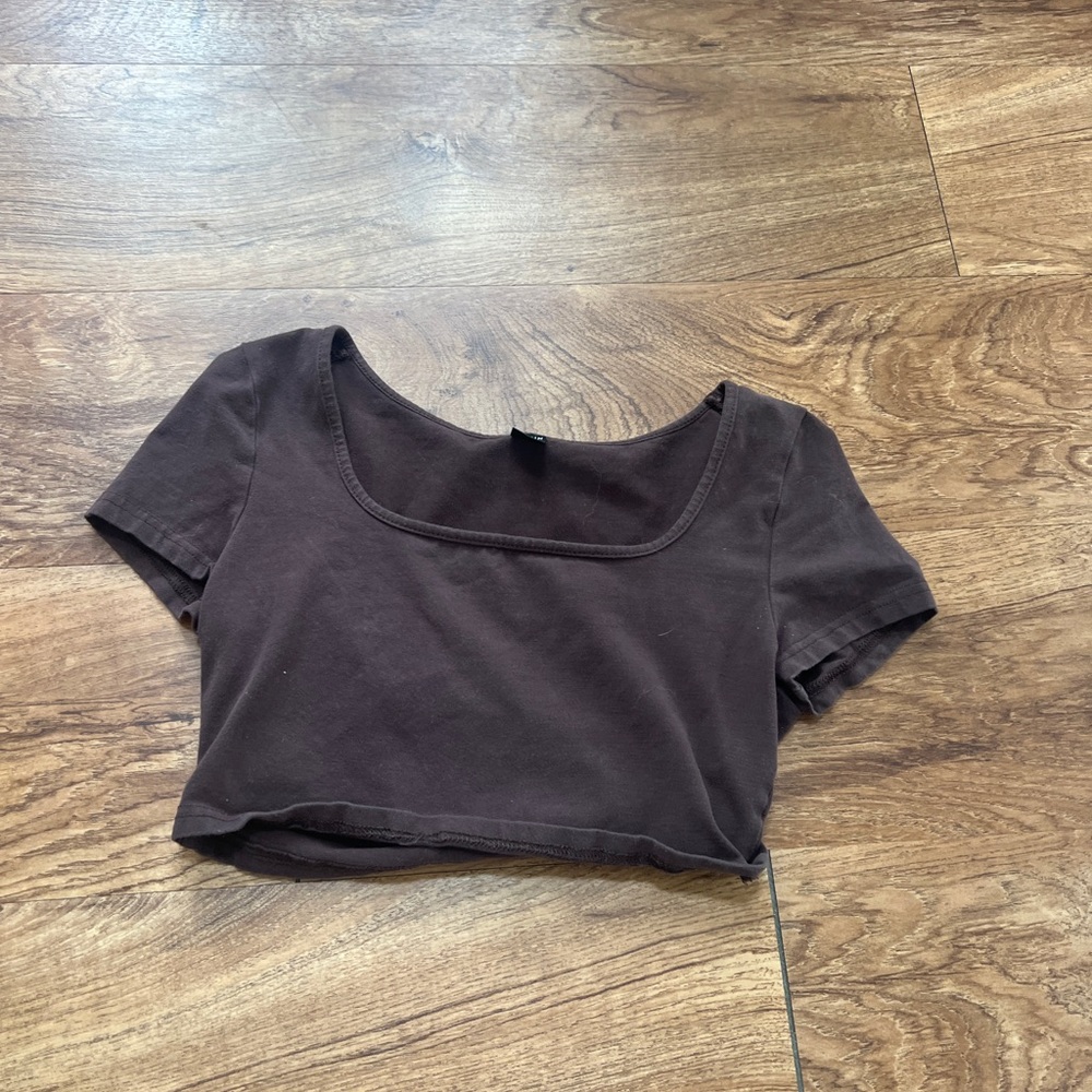 SHEIN Dark Brown Women's Crop Top